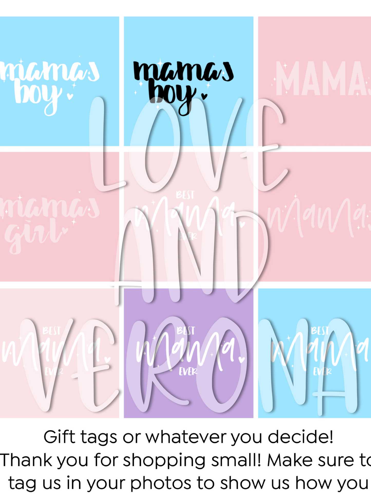 Mother’s Day digital tags and flags