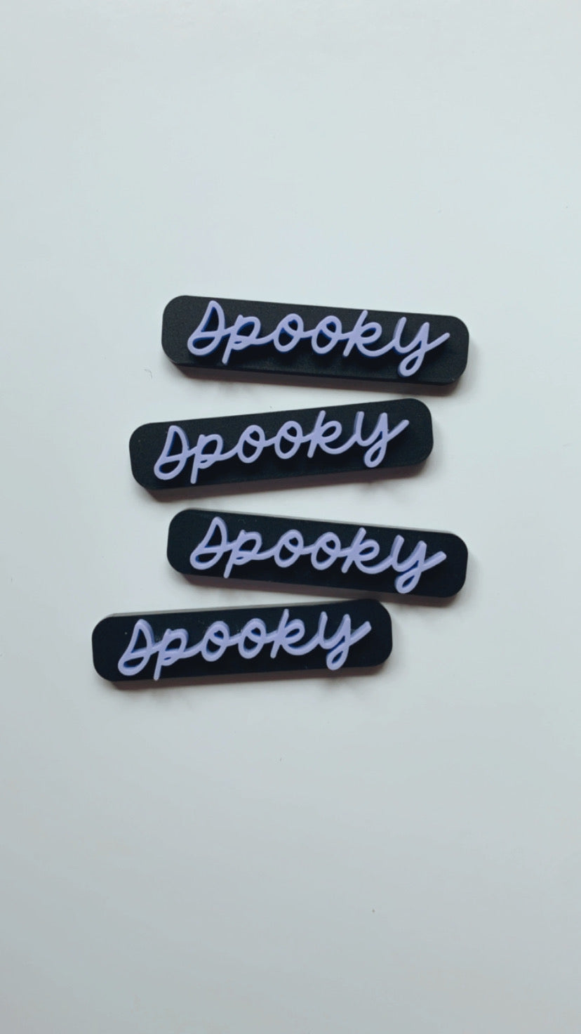 Spooky acrylic clips