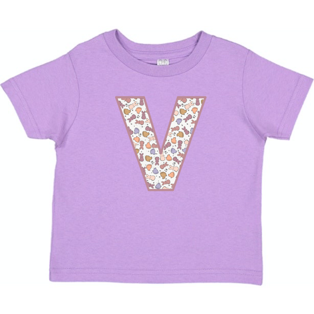 Personalized letter shirts with Golden June’s Bunny Print