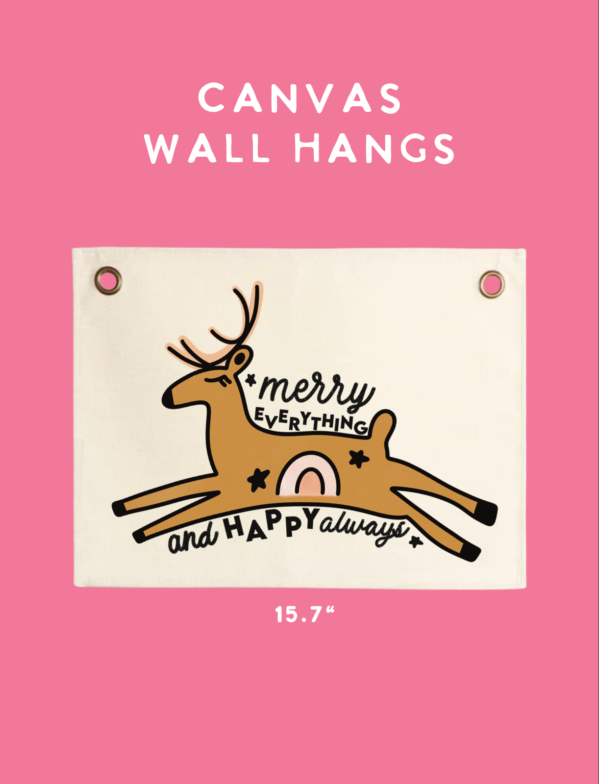 Merry reindeer wall hang