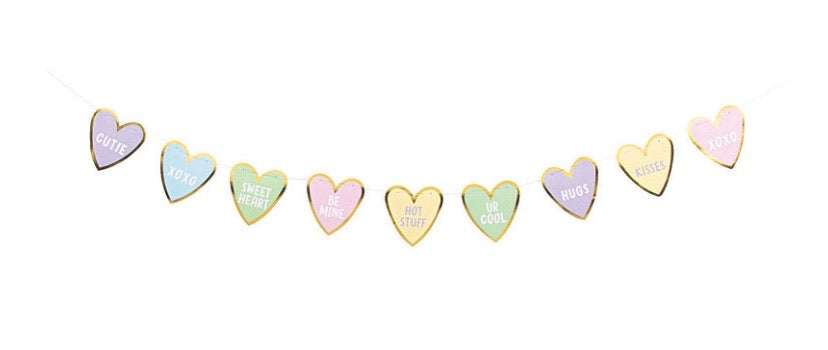 Candy heart garlands