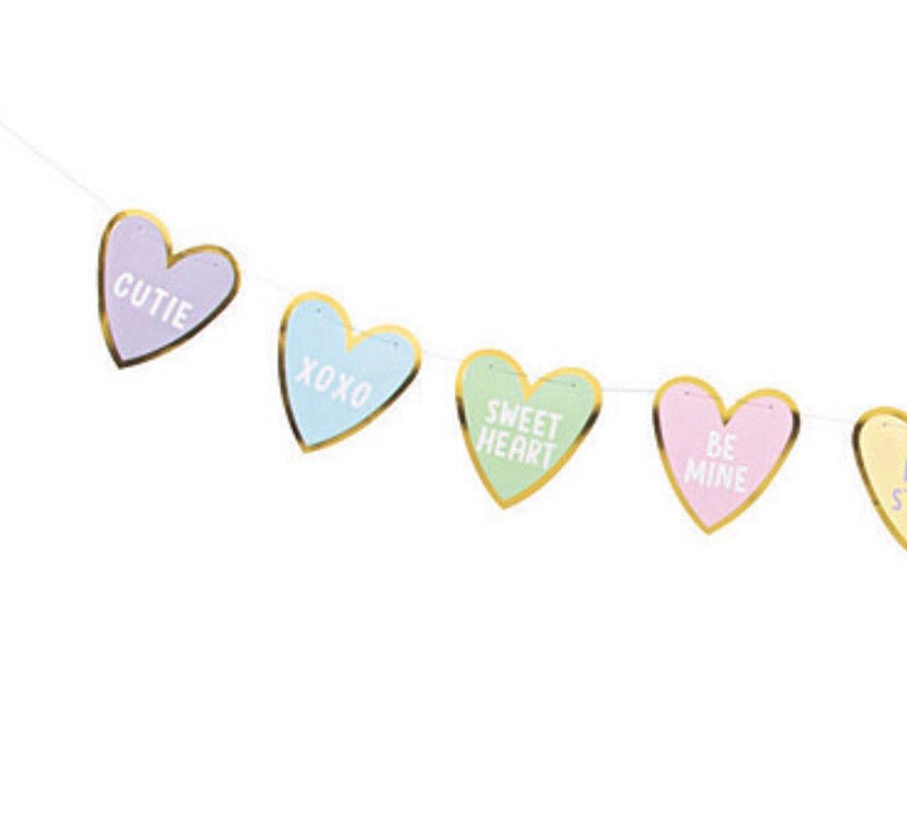 Candy heart garlands