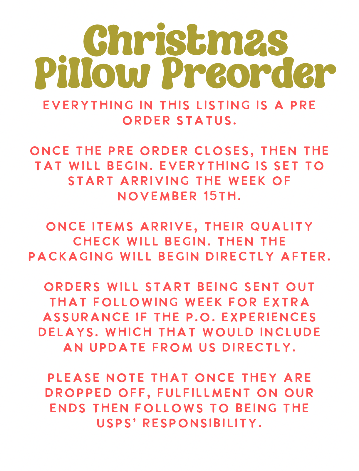 Christmas Pillows PRE ORDER