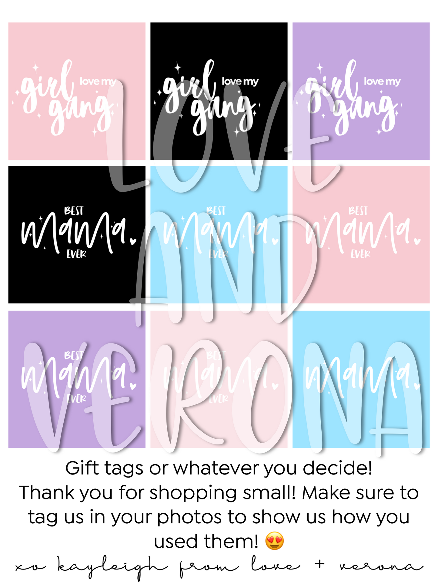 Mother’s Day digital tags and flags