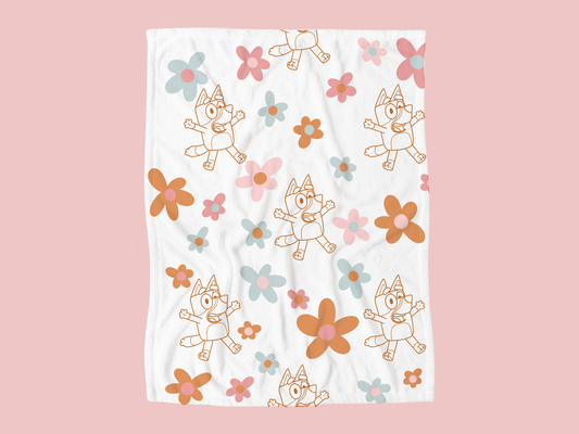 Boho flowers + outlines blanket